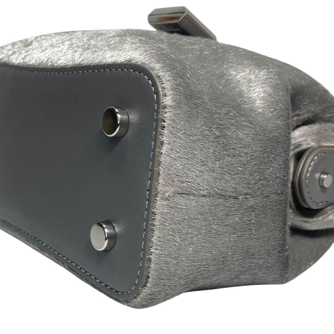 ケイトスペード　レメディ　ハンドバッグ　2way　ハラコ　シルバー　特別仕様美品