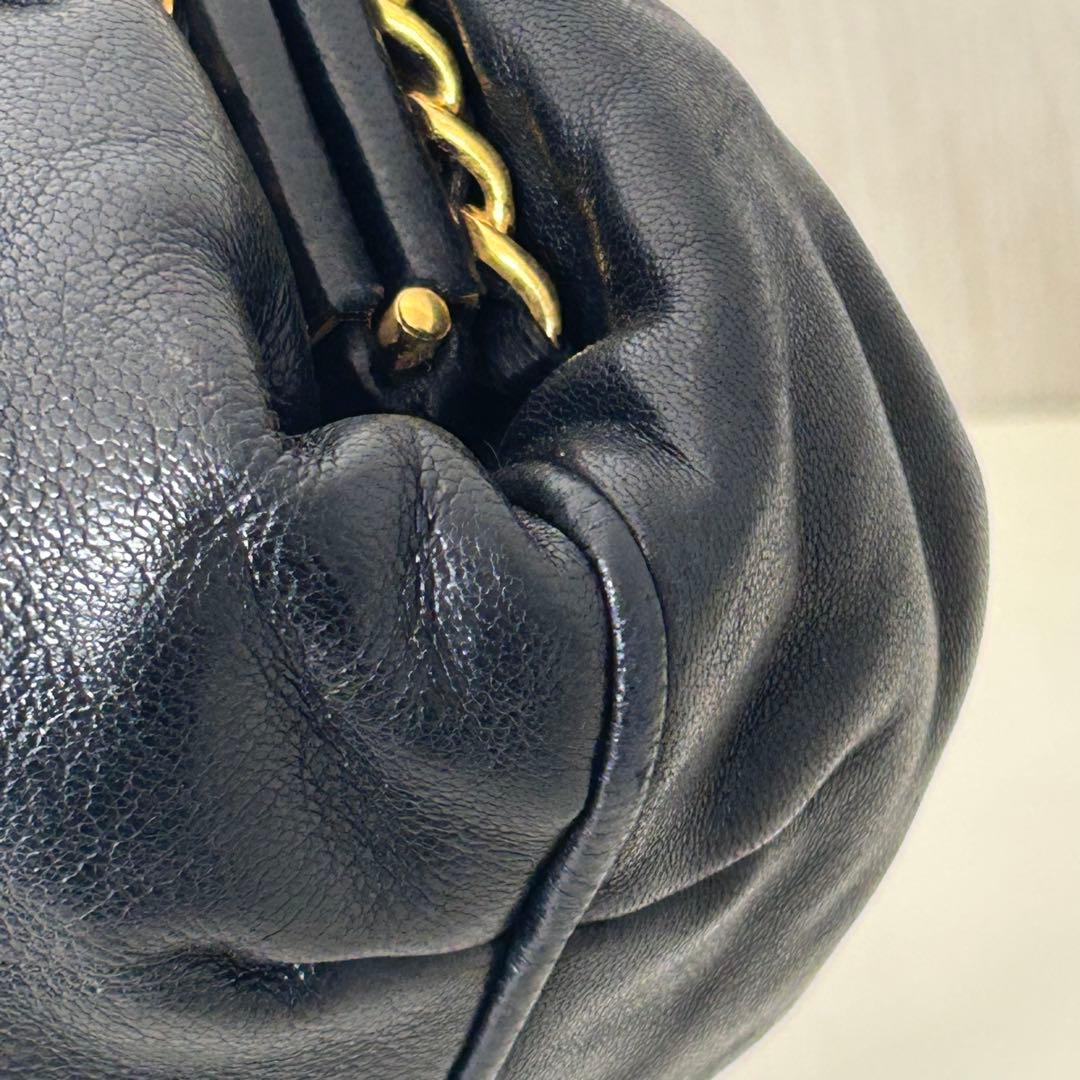 CHANEL シャネル ショルダーバッグ レザー がま口 フリンジ