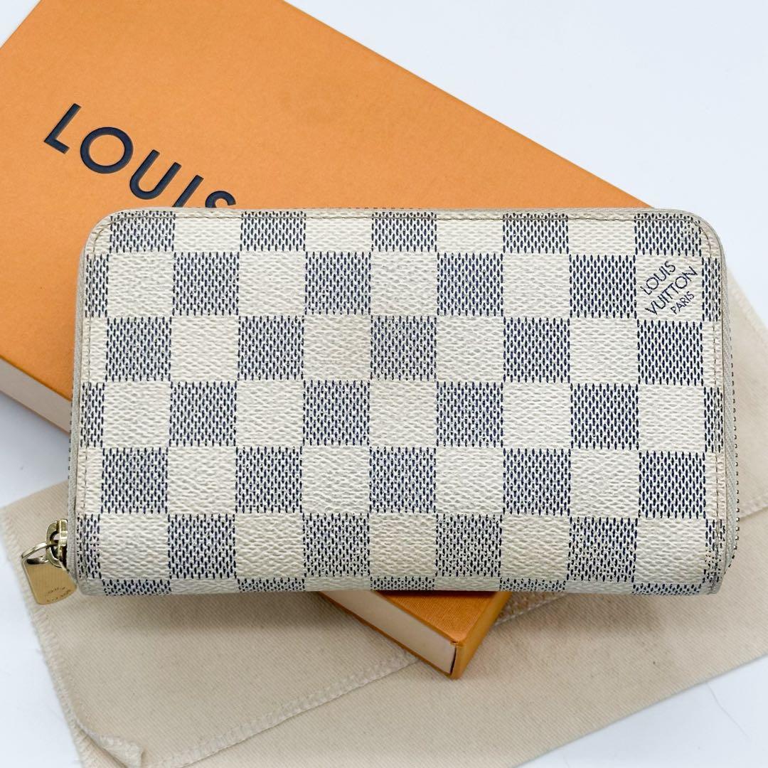 ルイヴィトン ジッピーコンパクトウォレット ダミエ アズール ラウンド