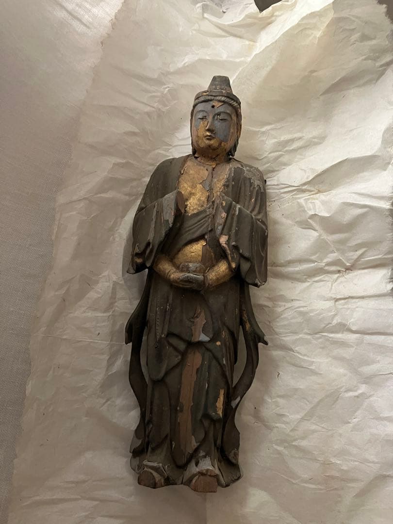 アンティーク　骨董　木彫　仏像　千手観音菩薩？　古美術 アンティーク 骨董 木彫 仏像 千手観音菩薩？ 古美術 - メルカリ