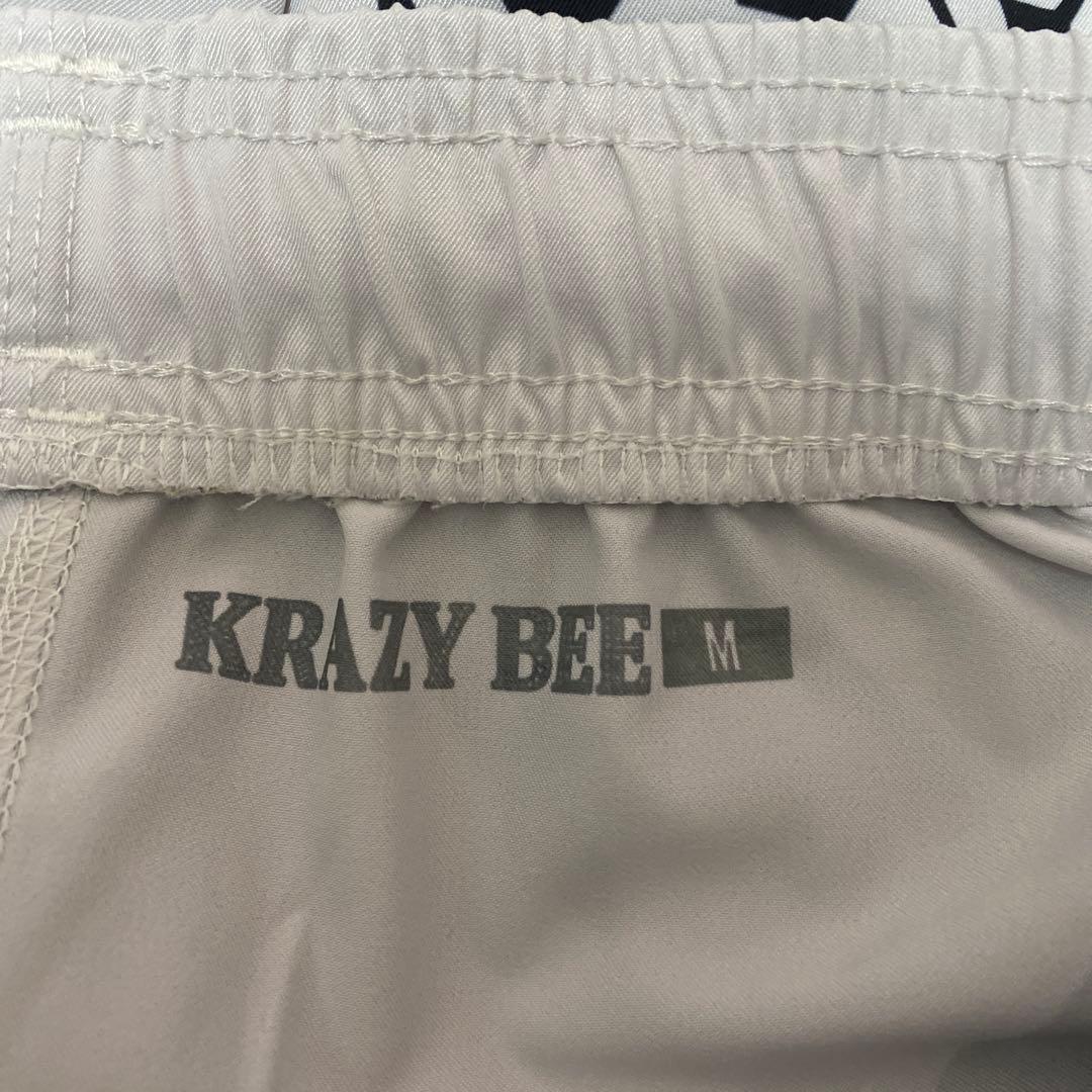 KRAZY BEE ファイトショーツ Mサイズ ホワイト/ブラック