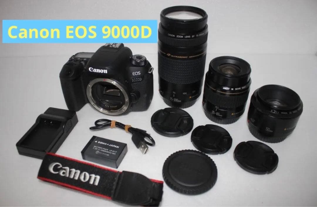 Canon EOS 9000D 標準＆望遠レ&単焦点レンズ トリプルレンズセット