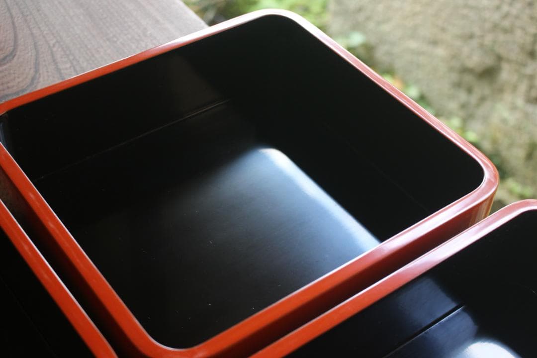 津軽塗り 三段お重 津軽塗 七々子塗三段重箱 お重 青森 津軽 漆器 漆