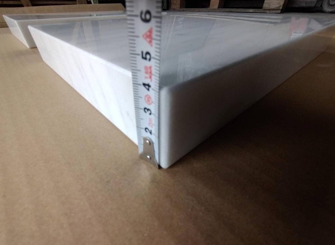 高級 天然白大理石 オーディオボード○350×250×42○5面磨き