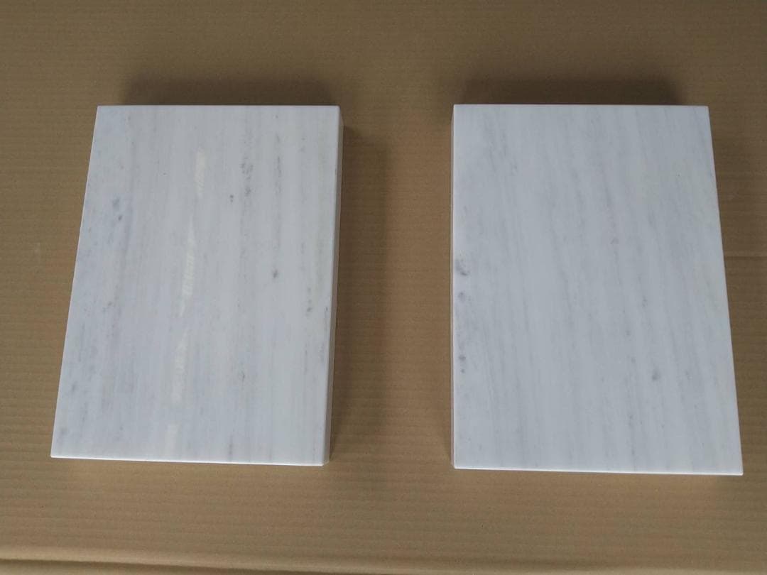 高級 天然白大理石 オーディオボード○350×250×42○5面磨き
