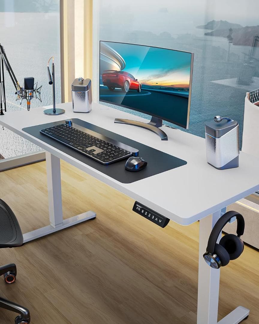 【開封済・未使用】ErGear 電動 昇降式 デスク オフィスワークテーブル 白