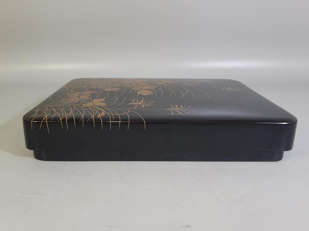 輪島塗 花草蒔絵 硯箱 未使用 美品 DT604