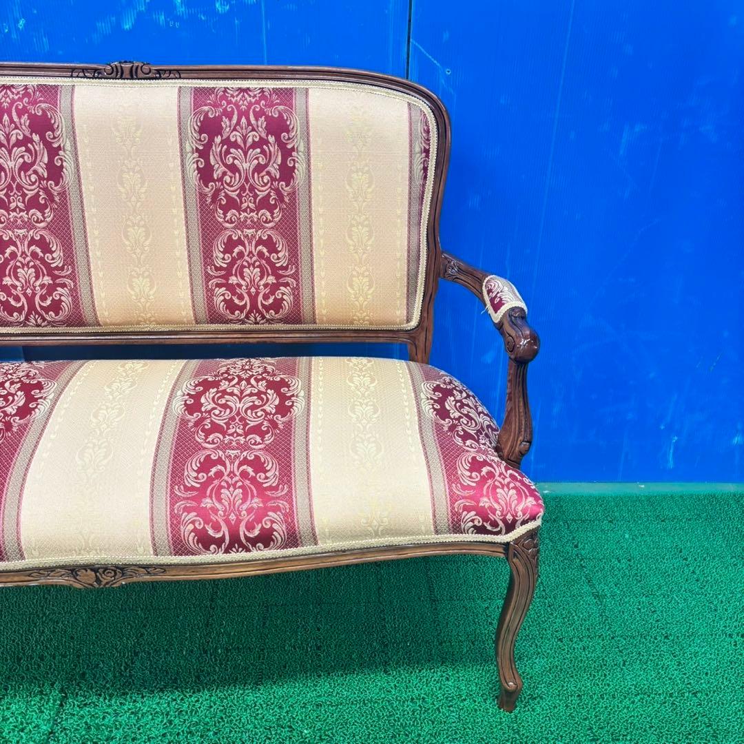 562 アンティーク調ソファ2人掛け猫足猫脚極美品激レア品