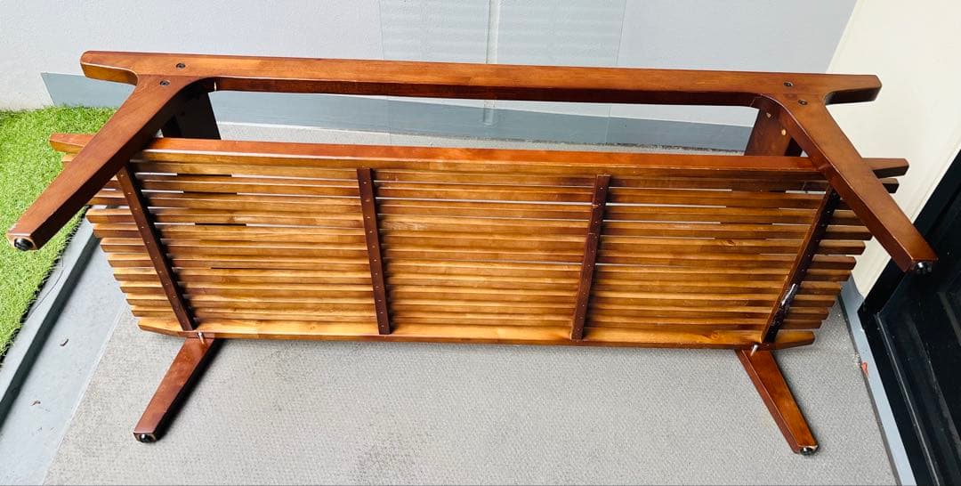 B-Company ビーカンパニー ローテーブル 木製 ガラステーブル