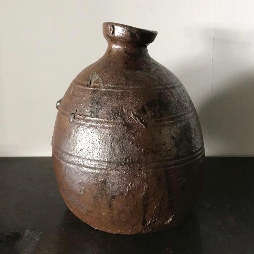 能野焼 種子島焼 徳利 花生 江戸時代 苗代川焼 黒薩摩 黒もん 古美術