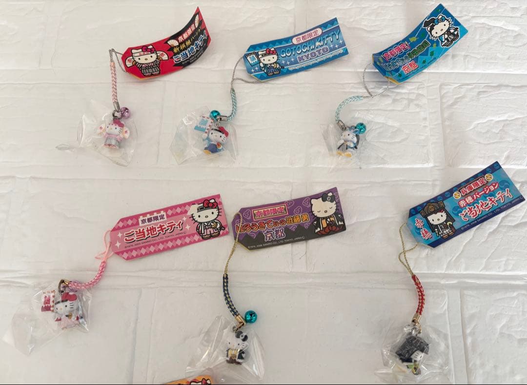 ハローキティ ご当地キティストラップ 8個セット（バラ売り不可）京都 兵庫 奈良