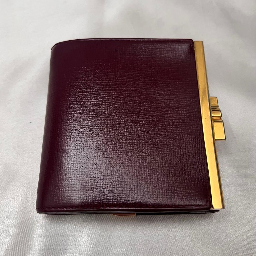 ◇極美品◇カルティエ　マストライン　コンパクト財布　グレインカーフレザー　がま口