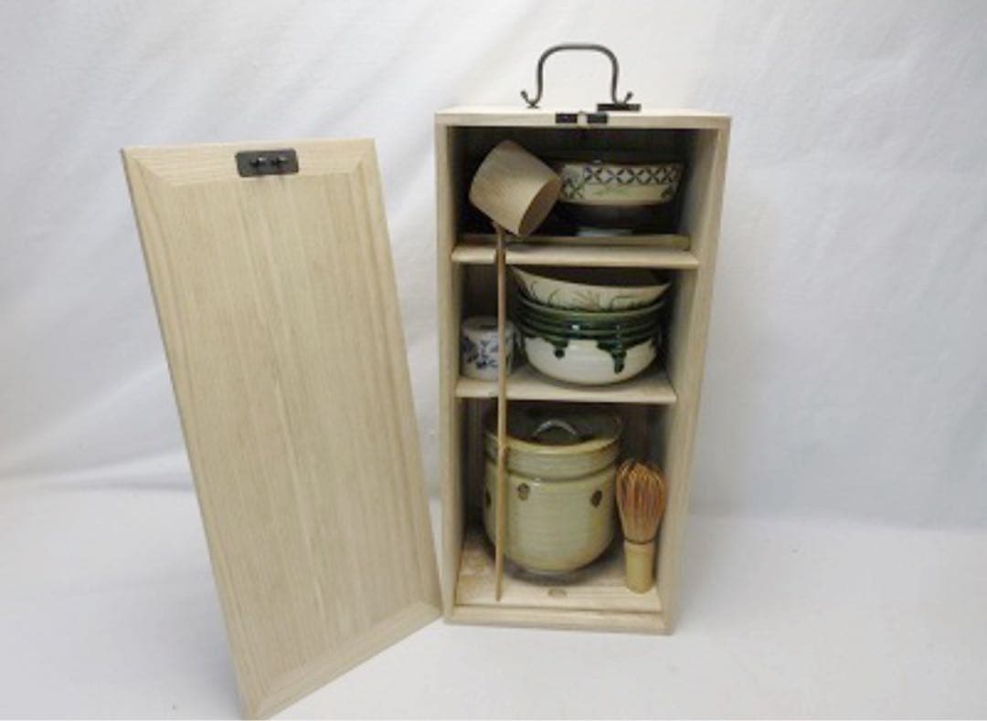 未使用 茶道具 桐 短册箱 茶箱 十二点セット 茶道具一式 持ち運び
