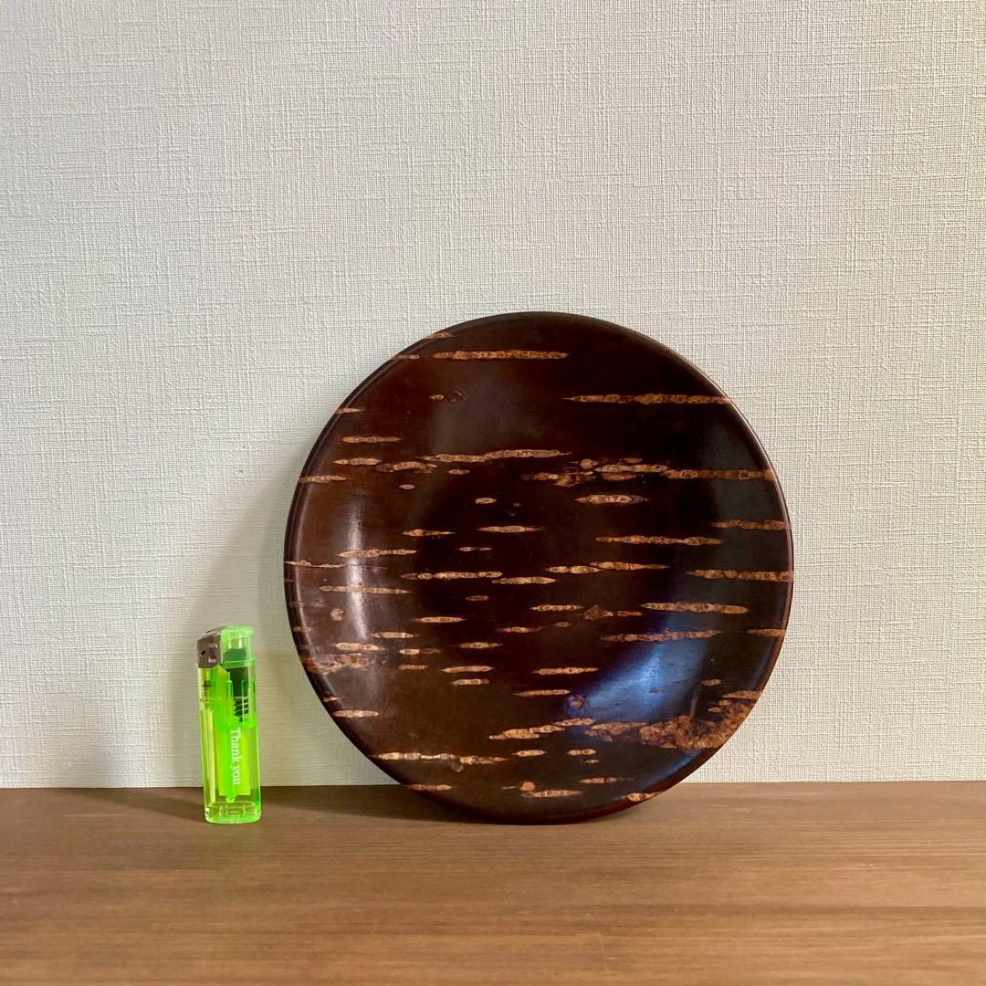 工芸品2点セット】茶道具 本漆塗り 天然木/桜皮細工 お盆 菓子