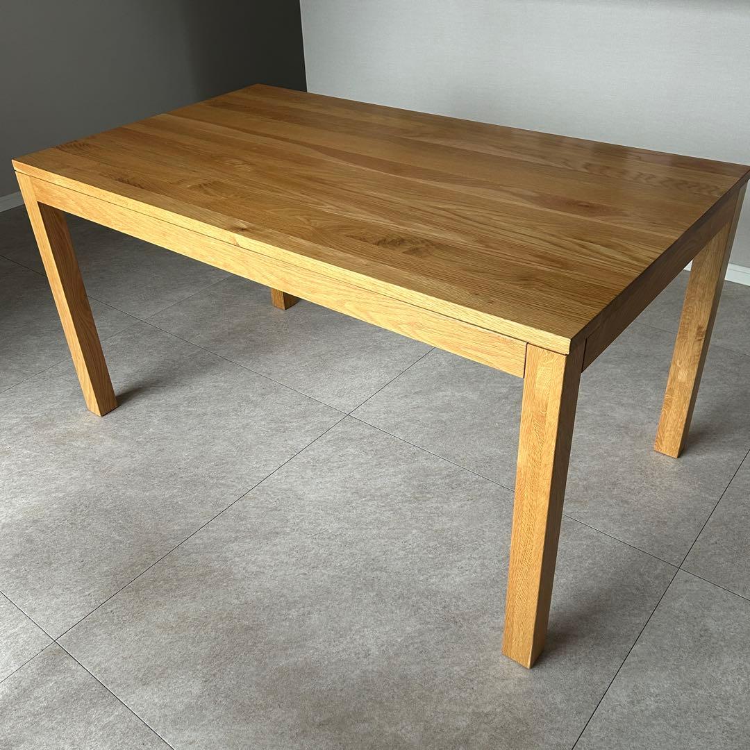 【無印良品】人気ダイニングテーブル 引出付 140cm　オーク材