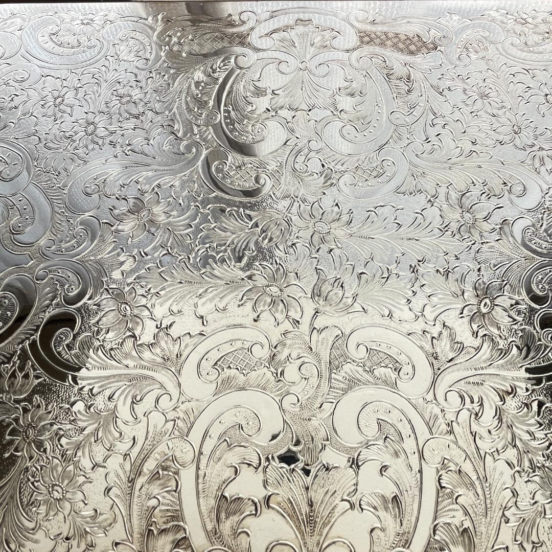 【Viners】 ギャラリートレー 56cm 【シルバープレート】ハンドル 大型