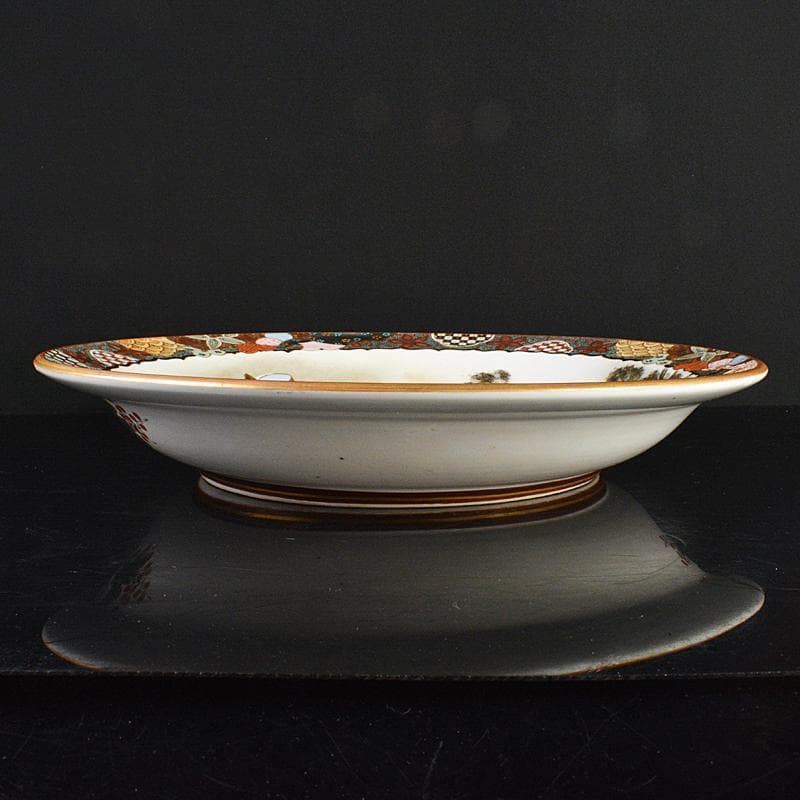 九谷焼 古九谷 色絵金彩 人物文 大皿 飾皿 直径約38cm M R6150B