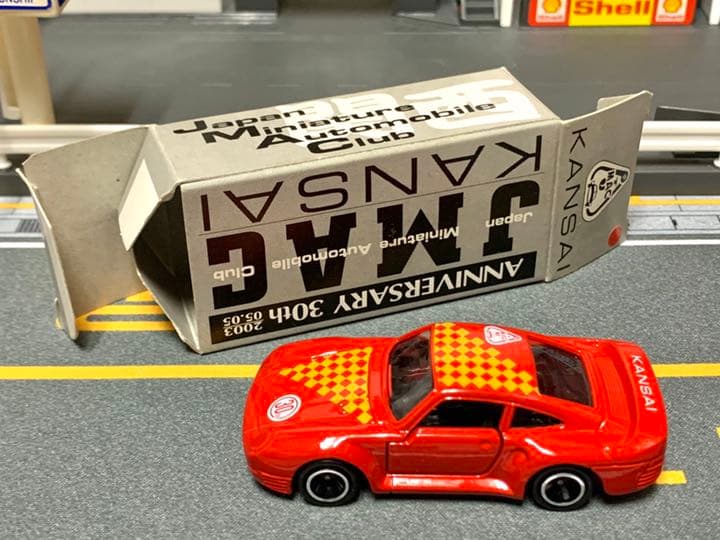 jmac特注　トミカ ポルシェ959 チェスチェック　赤　激レア