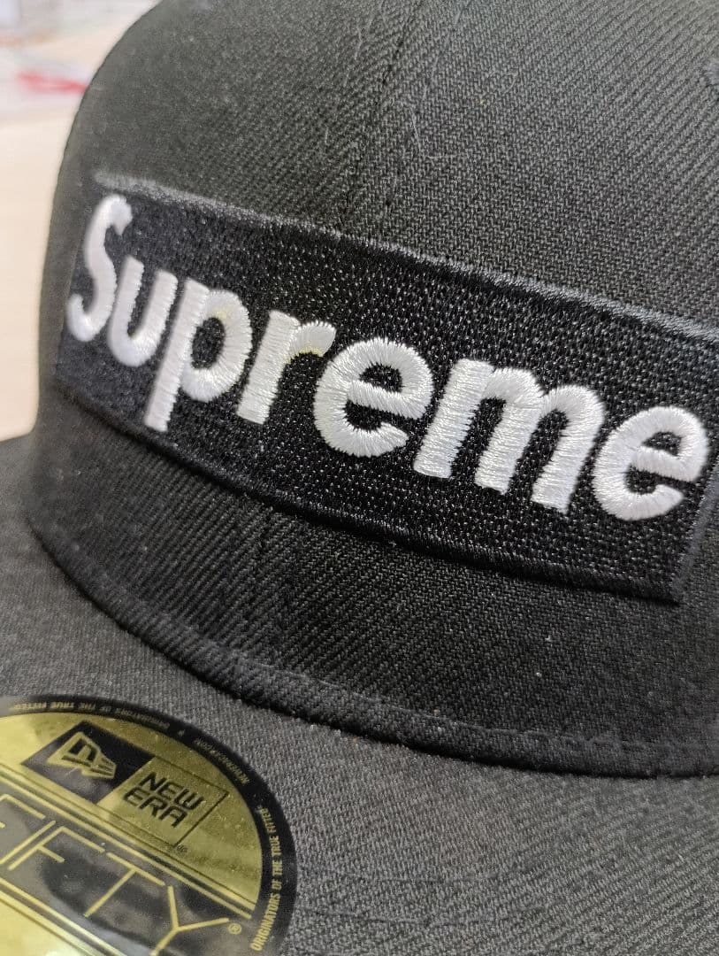 Supreme ベースボールキャップ 黒 7 3/8 メッシュ