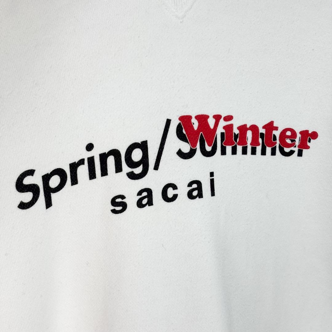 sacai サカイ　変形　サイドジップ パーカー M ホワイト
