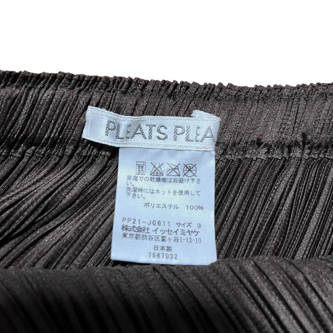 美品 プリーツプリーズ エンボス加工 アシンメトリー プリーツスカート 3
