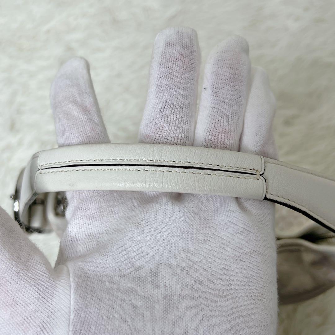 バッグ COACH Signature Mini Hobo White Jacquard