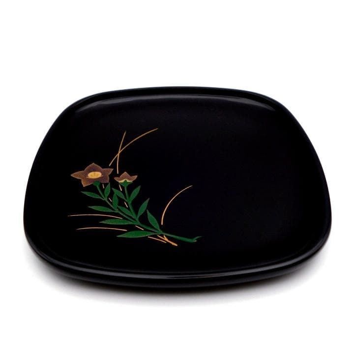 輪島塗 金手描蒔絵 花絵変わり 銘々皿 塩安製 5客セット