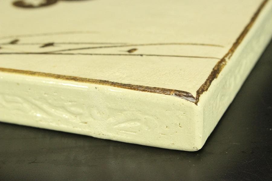 茶道具 織部 敷瓦 オリベ 美品(A185)