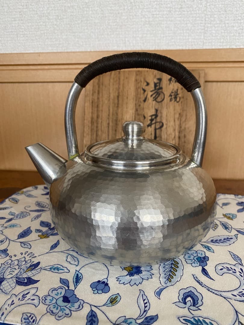25日迄 ¥45,000からお値下げ中　純錫（540g）　湯沸かし　茶道具