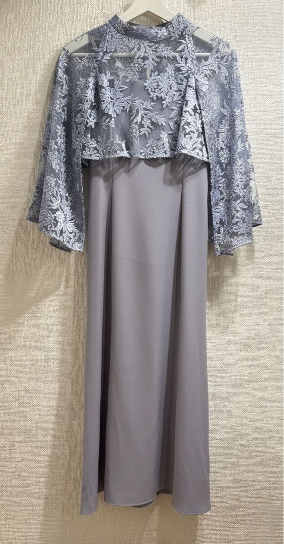 【今夜限定値下】anuans エンブロイダリーレースケープセットドレスS 極美品