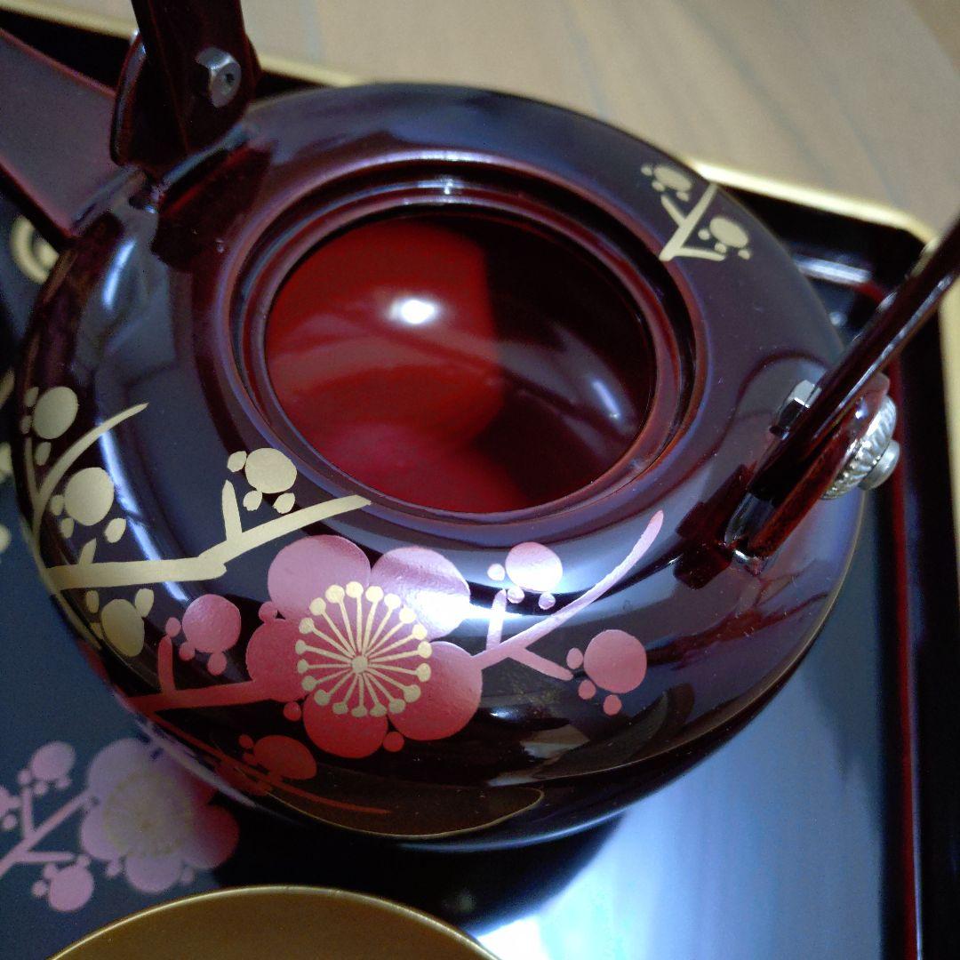 会津塗　御屠蘇器セット　(菊華堂製)美品　 紙箱入