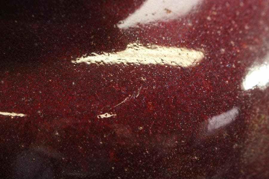 中国美術 紫斑釉 金字 題詞 梅瓶 高35cm(LC129)