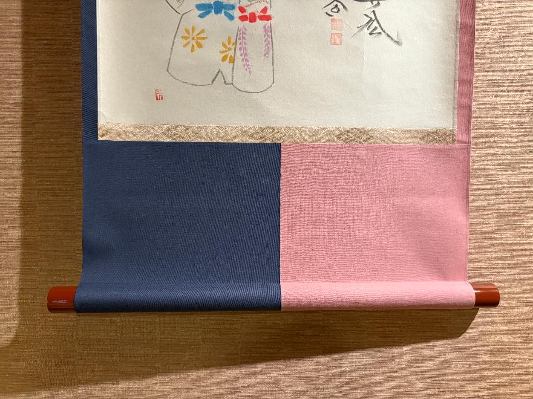 大徳寺 大道 桃花春風笑 ひな画賛 茶掛軸 茶道具 箱無し - メルカリ