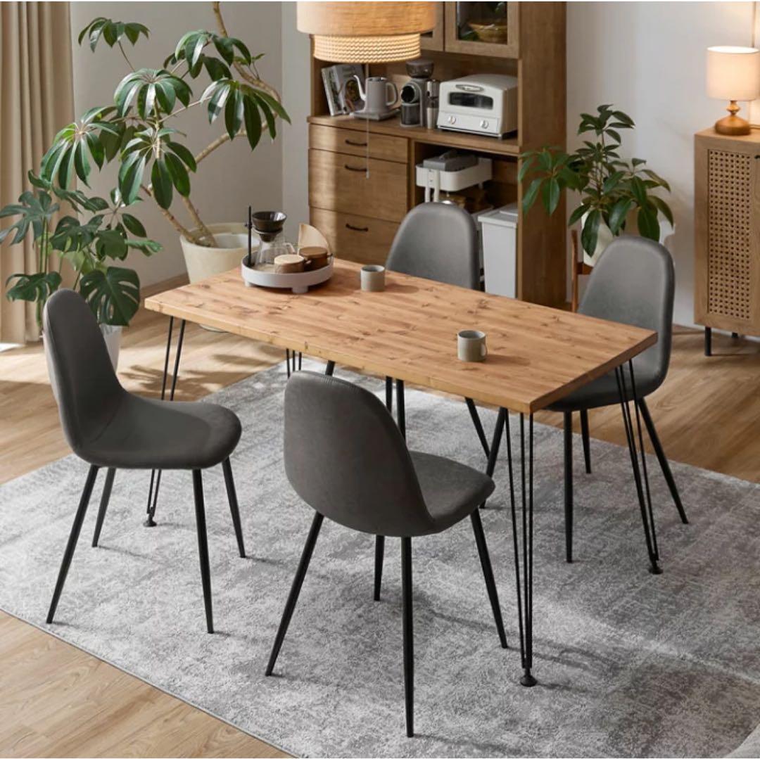 【あんみ】LOWYA無垢材ダイニングテーブル　幅120