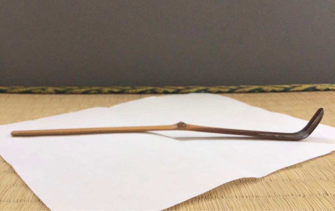 茶道具茶杓銘:玉垣十代松尾宗吾作不染斎書付竹箱共箱紙箱S44CS