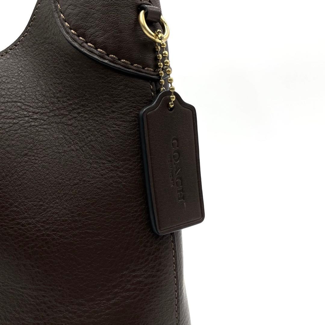 未使用級● コーチ ショルダーバッグ ブルックリン 28 ブラウン レザー