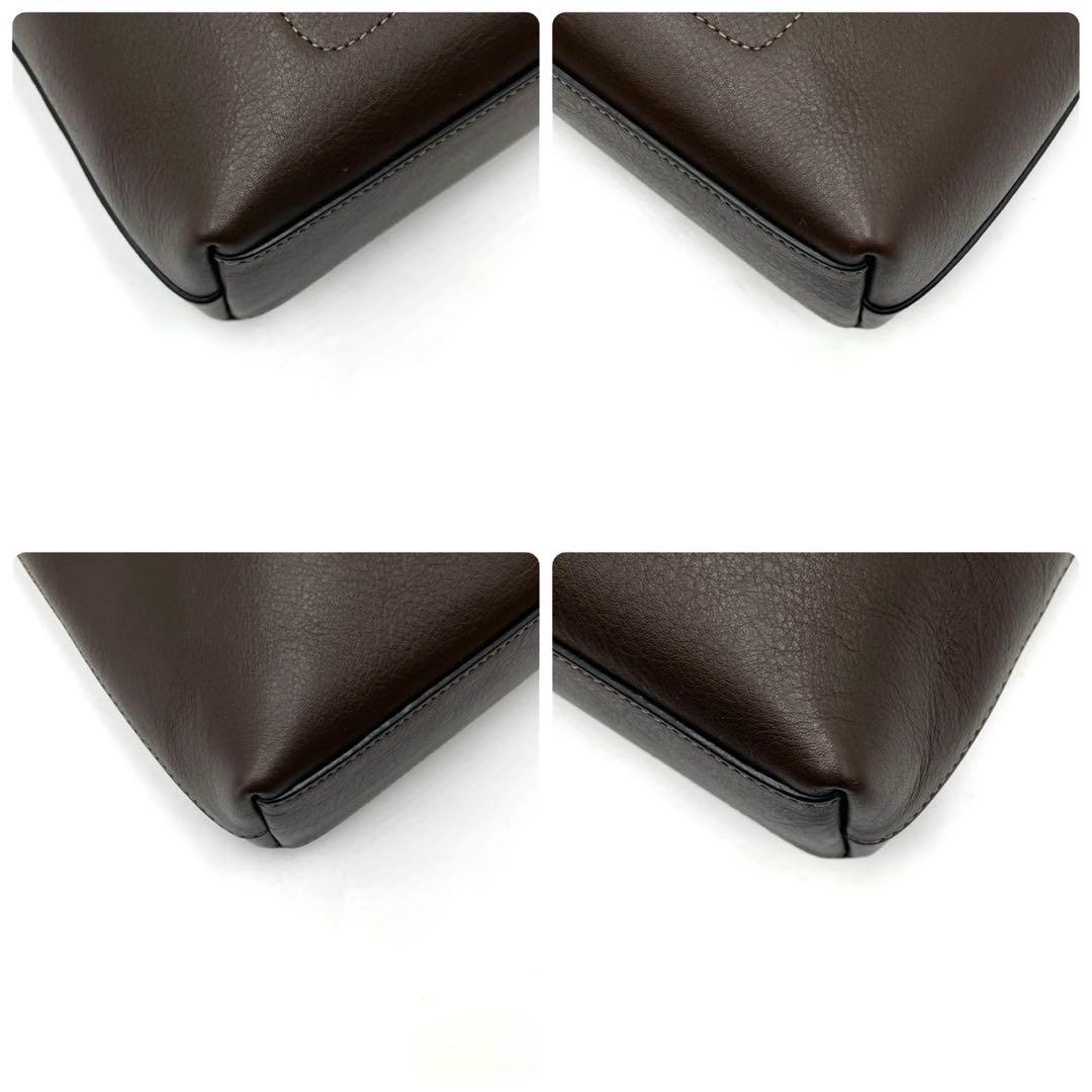 未使用級● コーチ ショルダーバッグ ブルックリン 28 ブラウン レザー