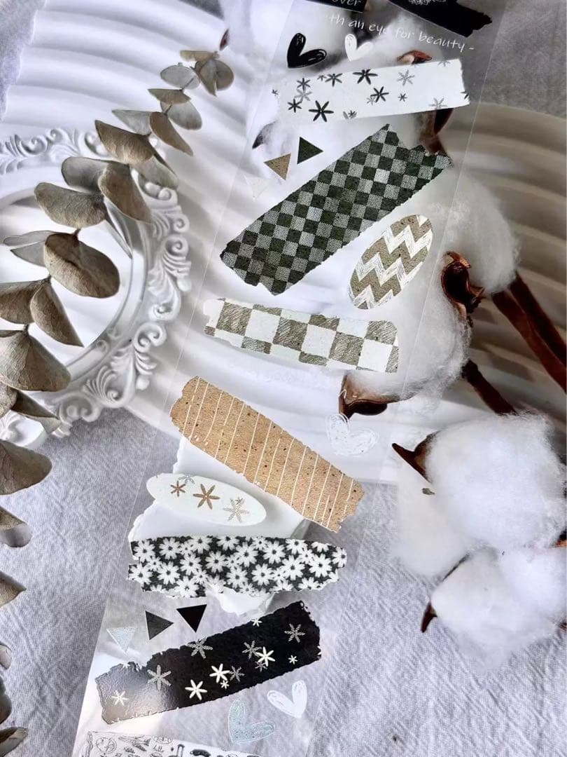 霖蓝汐原创手账《布艺面料》海外マスキングテープ　マステ 【2239】