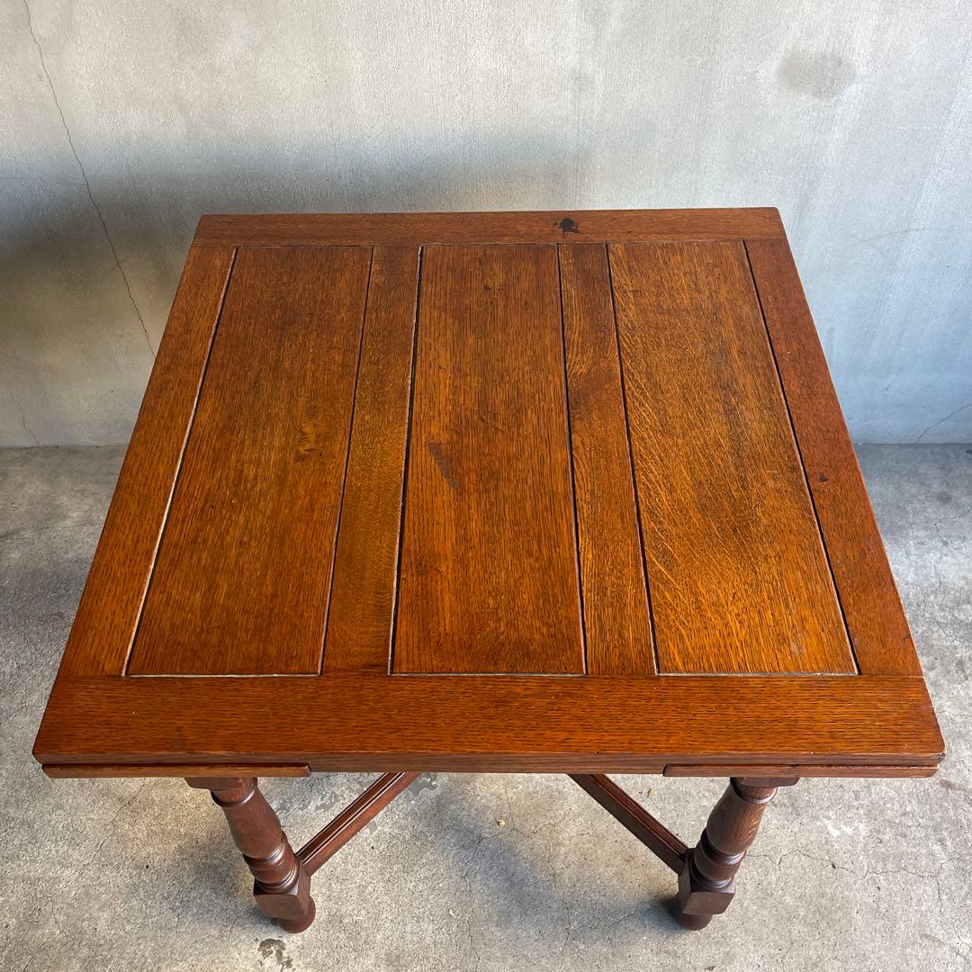 イギリス　オールドアンティーク家具 ドローリーフテーブル 拡張テーブル　オーク