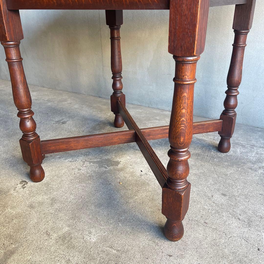 イギリス　オールドアンティーク家具 ドローリーフテーブル 拡張テーブル　オーク