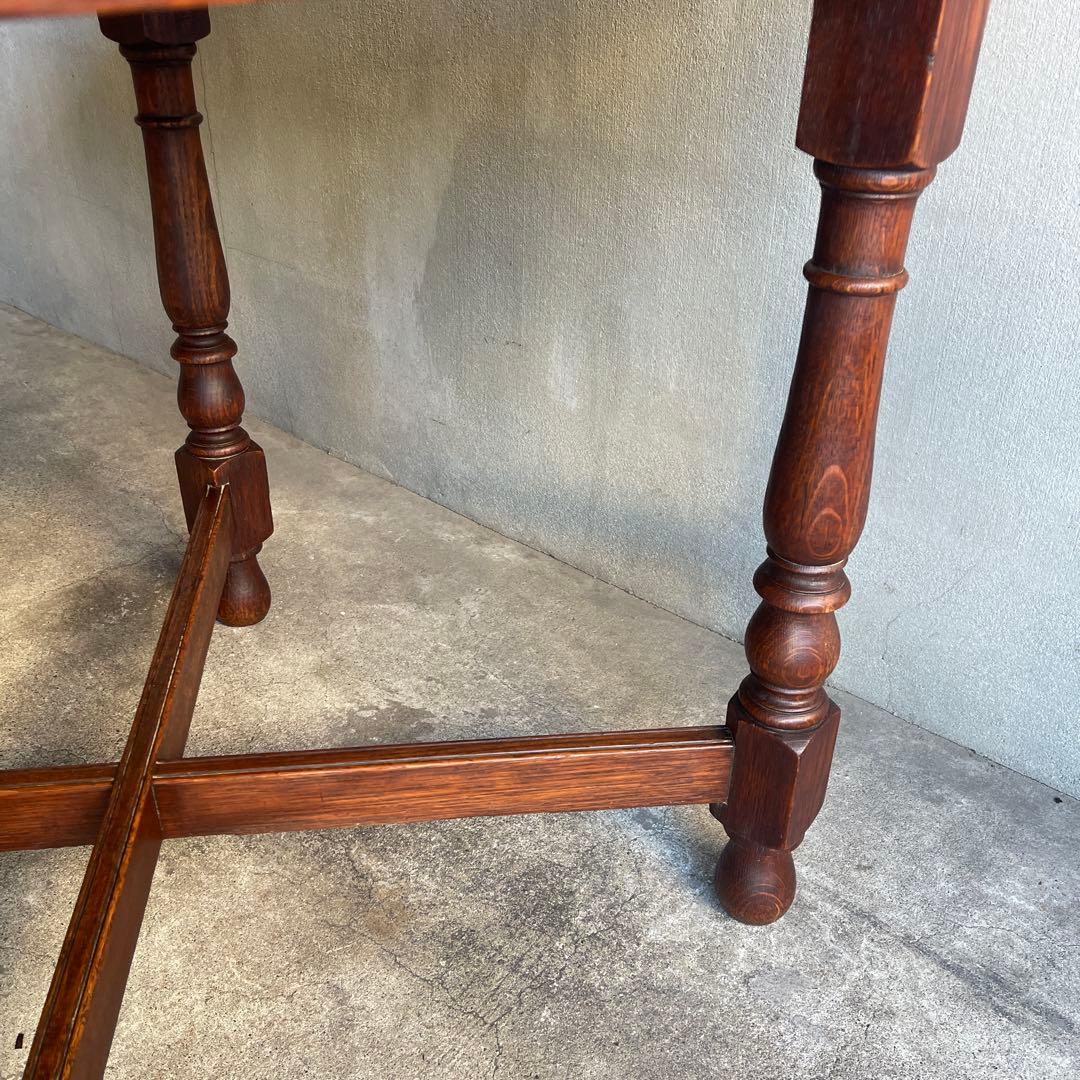 イギリス　オールドアンティーク家具 ドローリーフテーブル 拡張テーブル　オーク