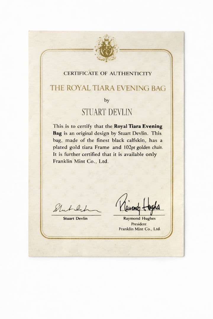 イブニングバッグ 　フォーマルバック　ロイヤルティアラ 黒 カーフスキン