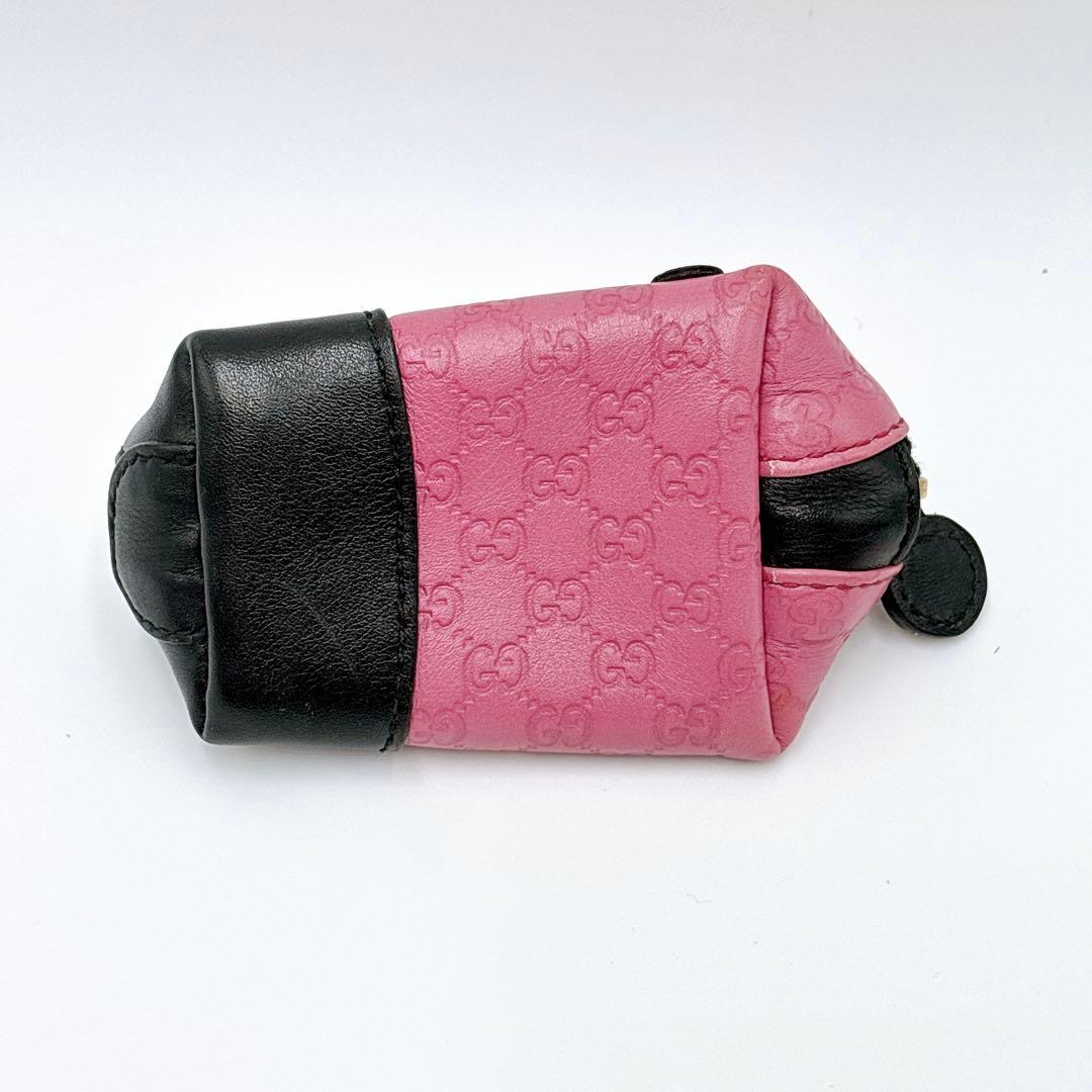美品 ＊ GUCCI グッチ GGシマ てんとう虫 パース ピンク