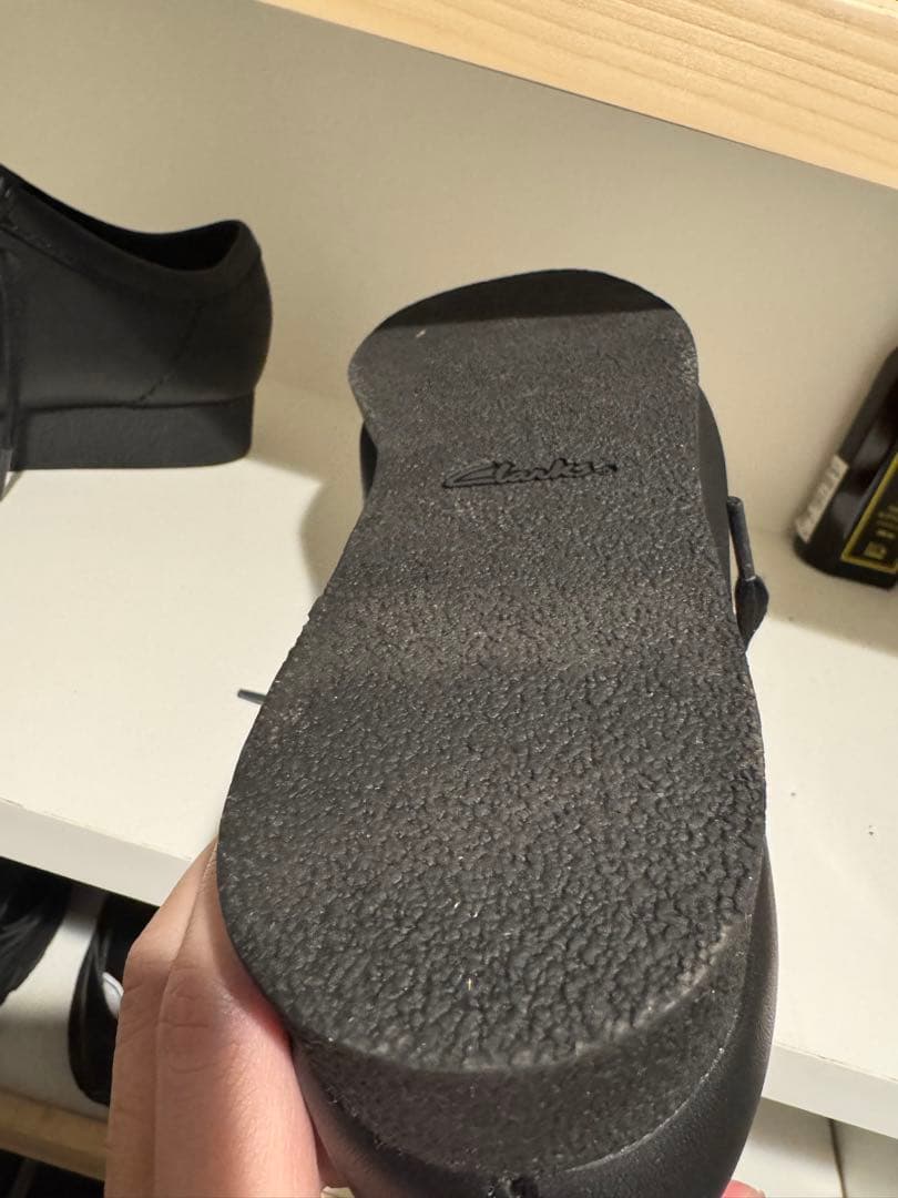 クラークス　ワラビー　ブラックレザー　ブーツ