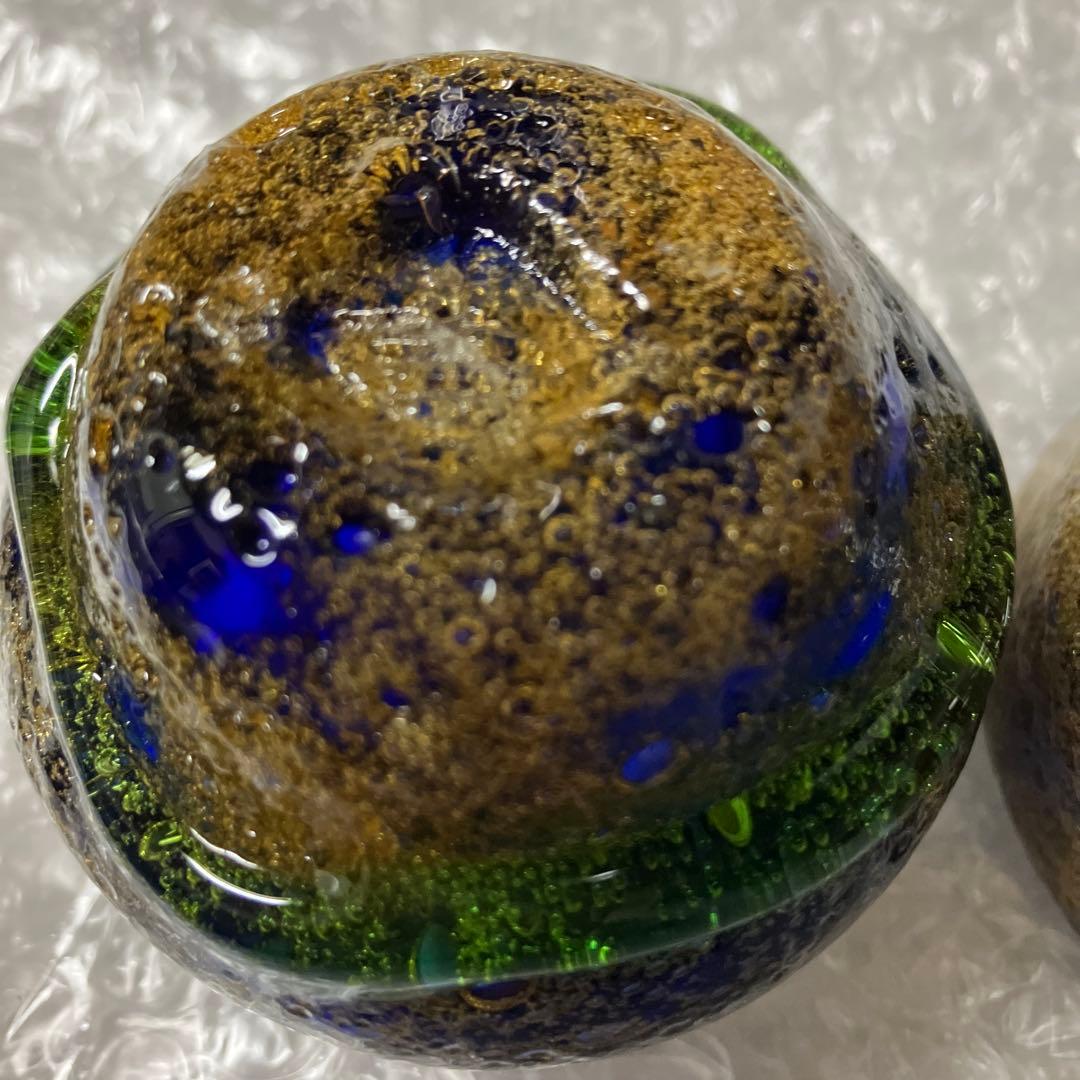 稲嶺盛吉 泡ぐい呑み2点 稲嶺盛吉 ぐい呑みA 琉球ガラス