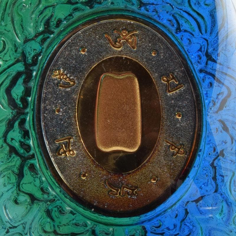 中国 硝子工芸 中華寶瓶 宝瓶 置物 保証書・ガラスケース付 N 9178A