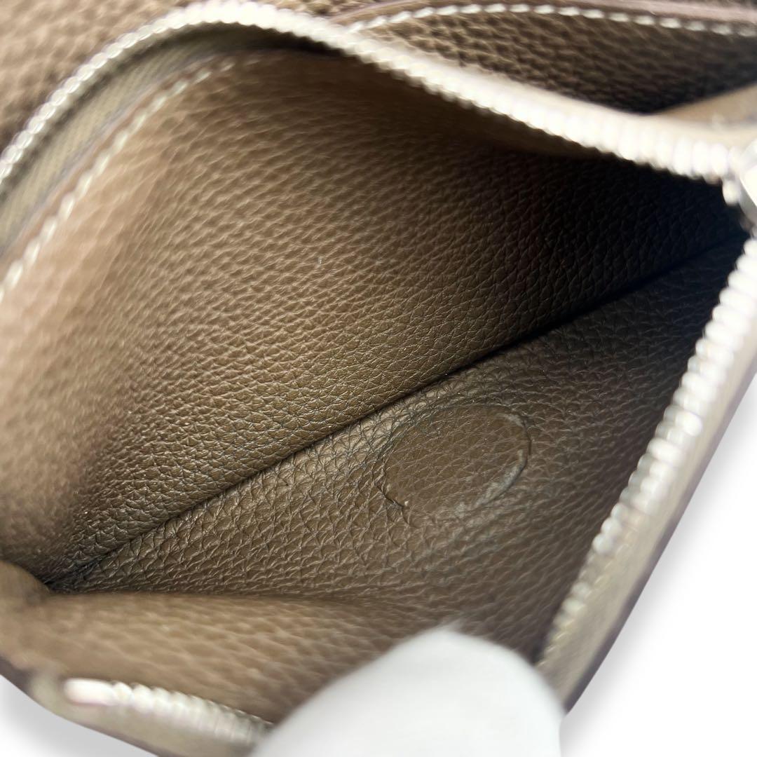 美品】エルメス トリヨンクレマンス エトゥープ ドゴンコンパクト 768