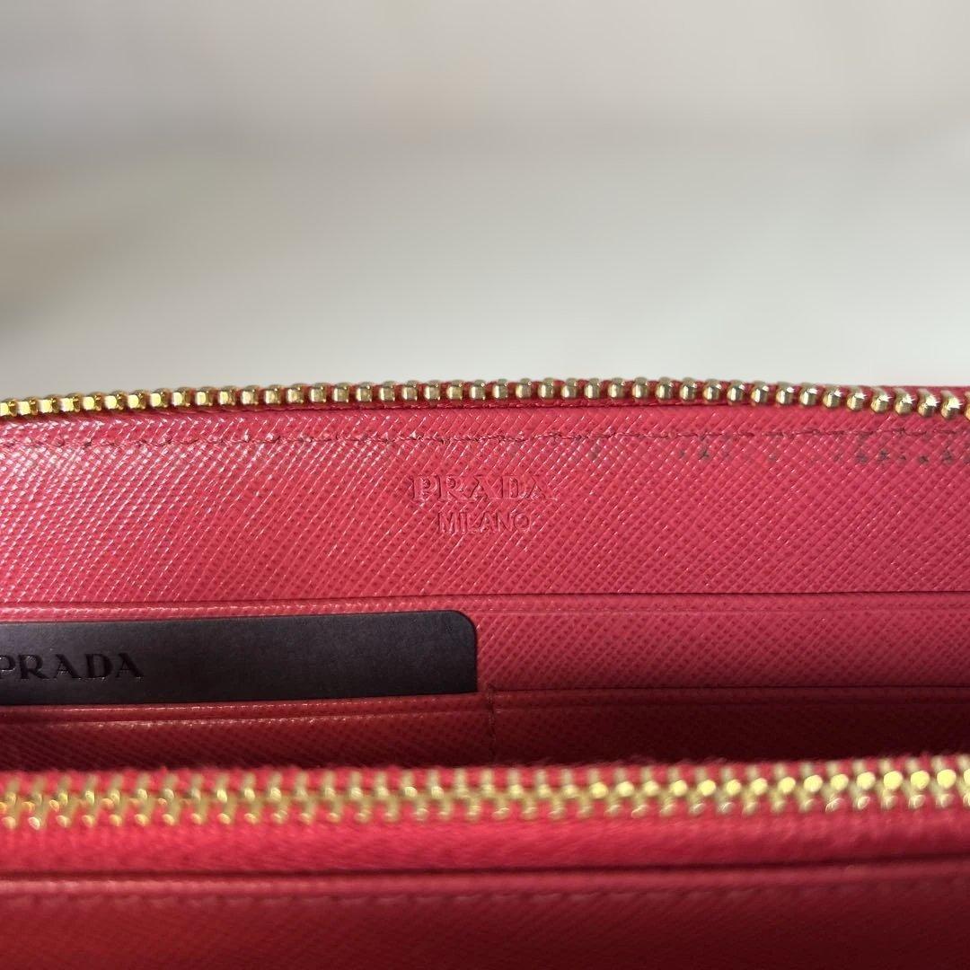 【sk/7.20/30】PRADA ピンク 二つ折り財布 リボン付き