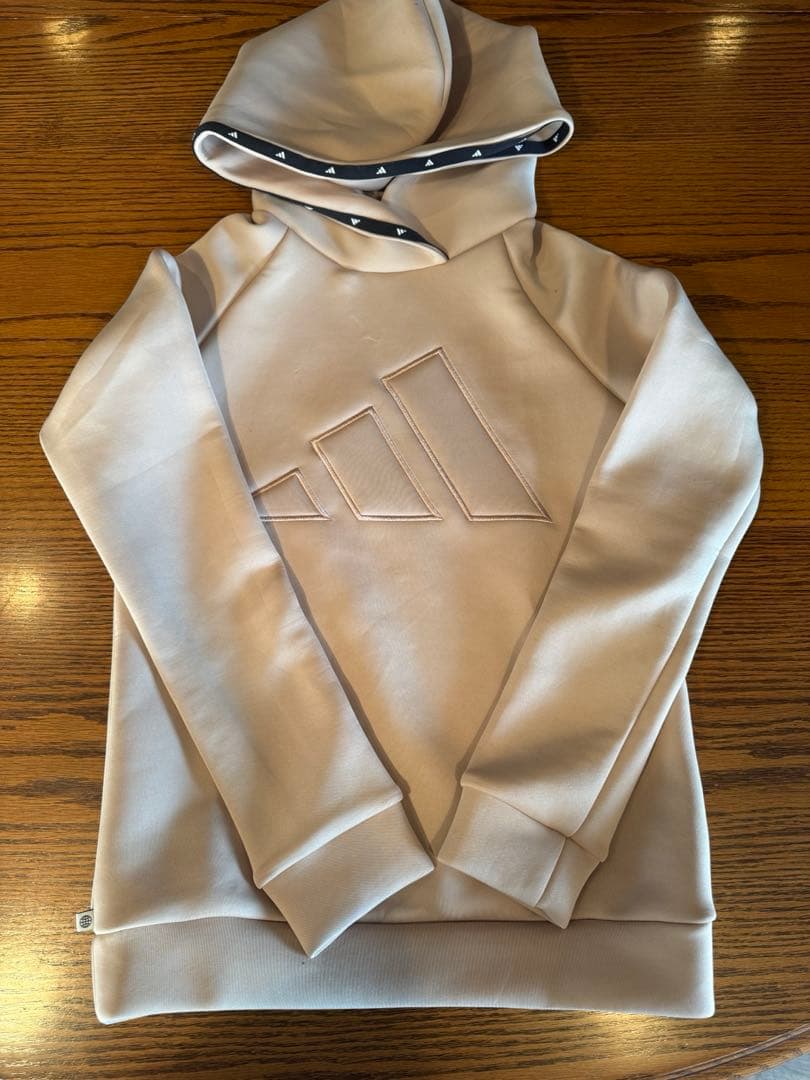 adidas フーディー＆スカート セットアップ ベージュ系ゴルフウェアSサイズ