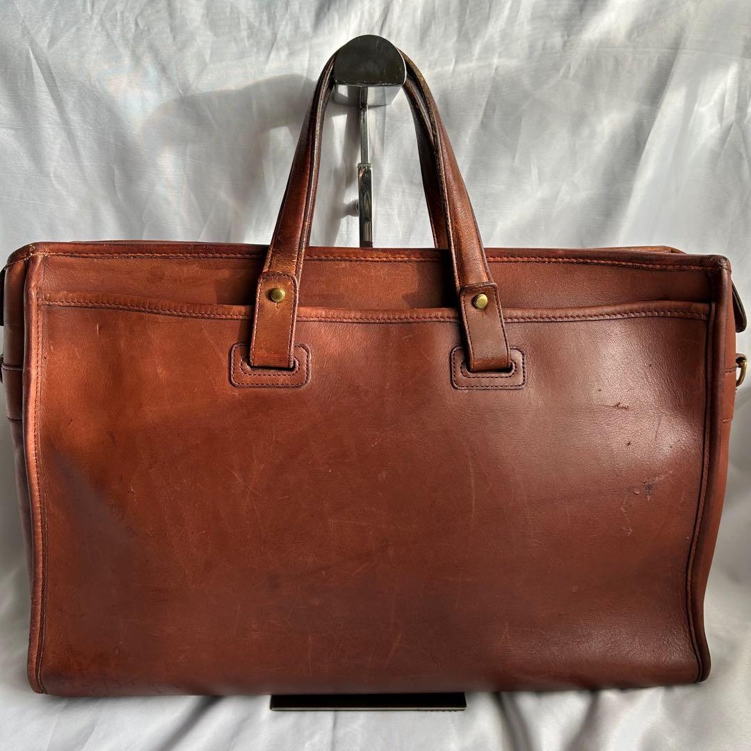 【希少】80s USA製 オールドコーチ レザー ビジネスバッグ 2way 茶
